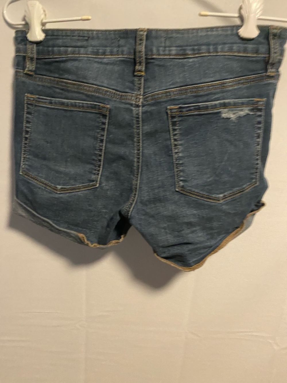 Bullhead Blue Distressed Roll-Cuff Denim Shorts - Picture 5 of 6